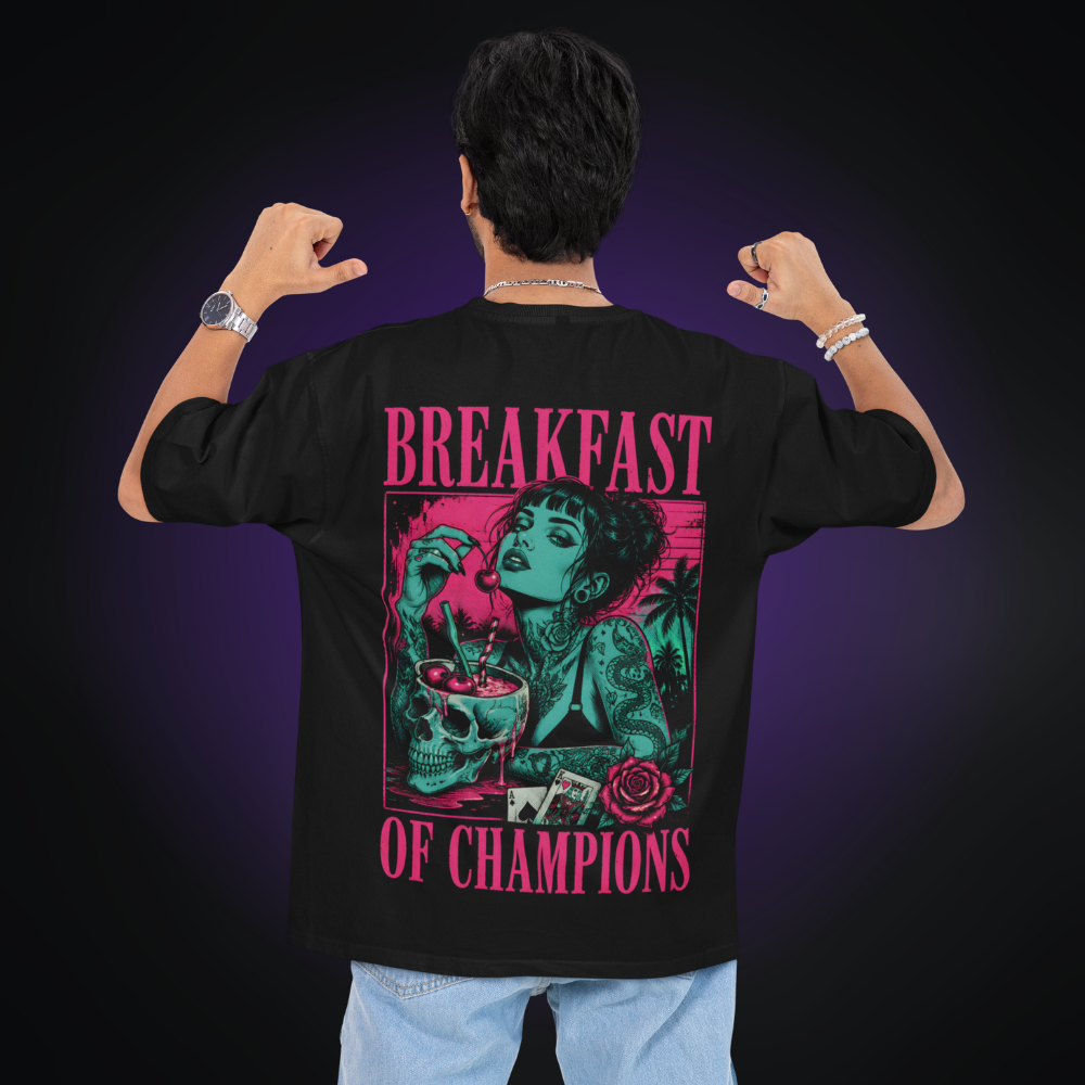 BREAKFAST OF CHAMPIONS Oversized Shirt