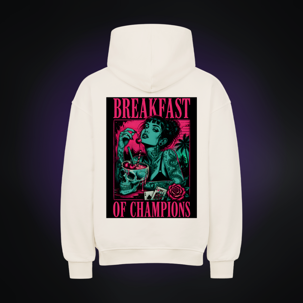 BREAKFAST OF CHAMPIONS Oversized Hoodie