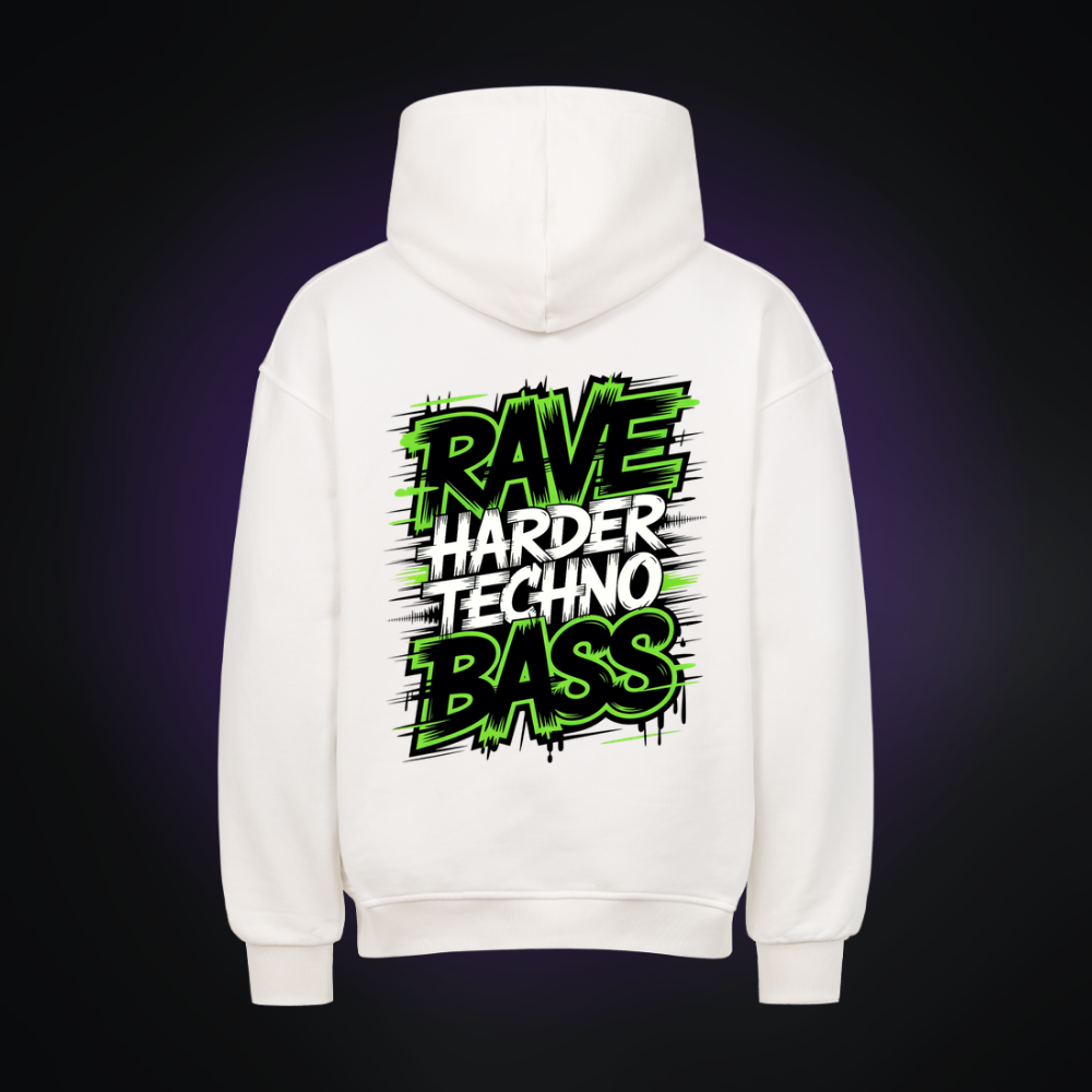 RAVE HARDER TECHNO BASS Oversized Hoodie