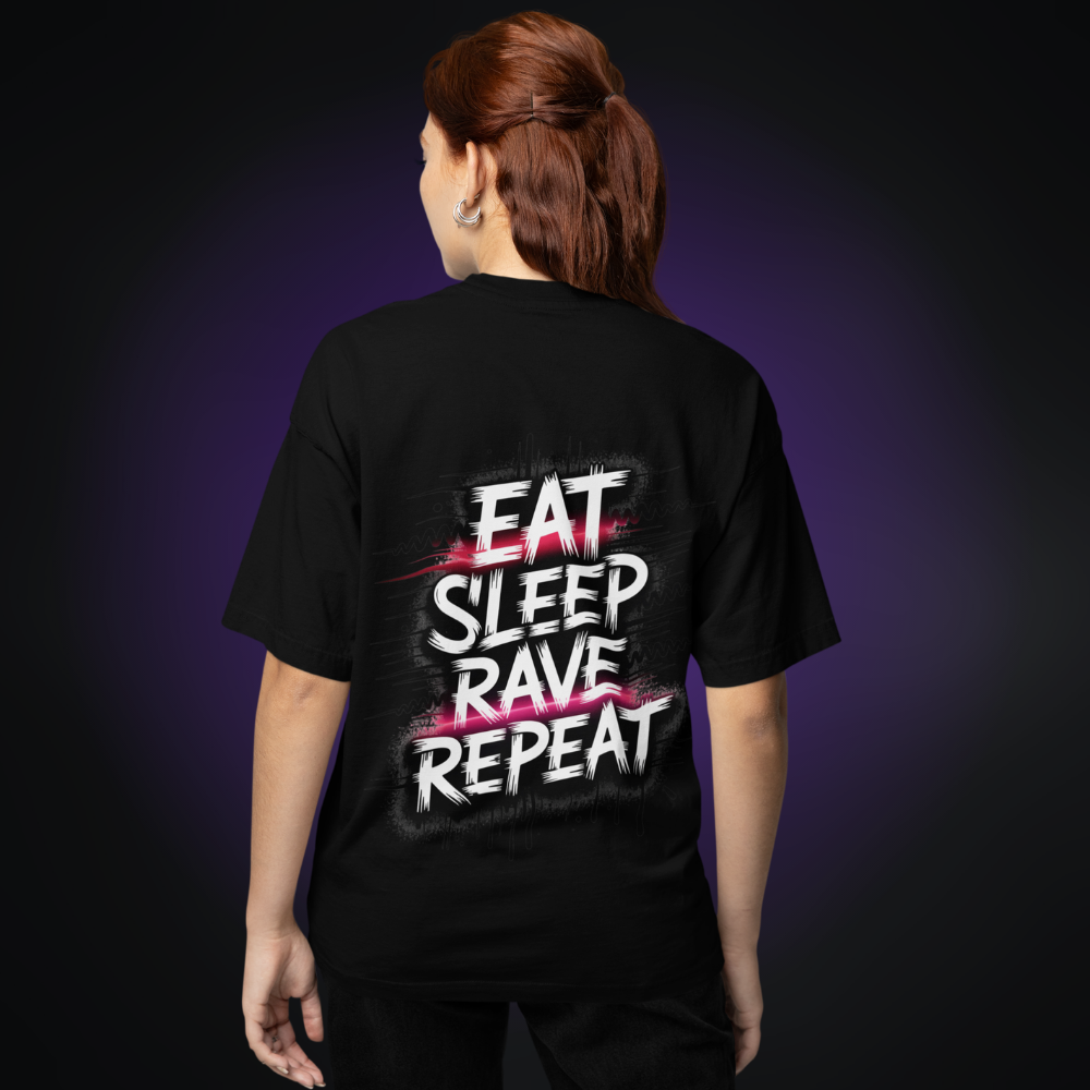 EAT SLEEP RAVE REPEAT Oversized Shirt